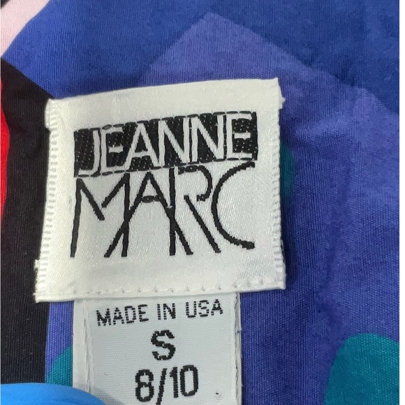 Vintage 80s Jeanne Marc Wrap Midi Maxi Skirt Happy Face Abstract Design sz Small - Picture 3 of 4